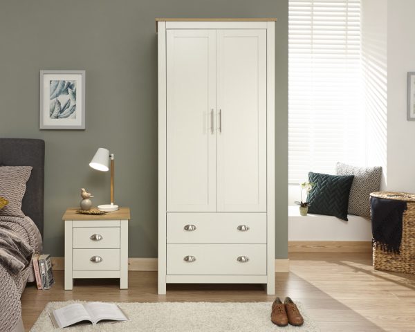 cream lancaster 2 door 2 drawer wardrobe