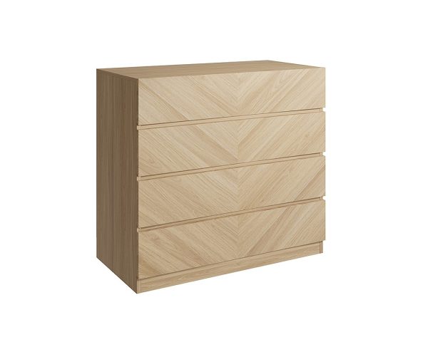 Catania 4 drawer chest in light wood