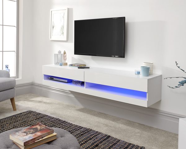 galicia large white tv unit