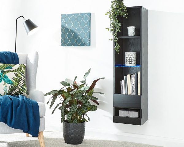 galacia black shelving unit